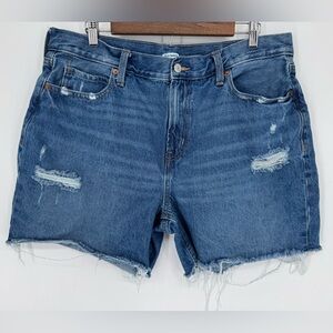 Old Navy Women's Distressed Blue Jean Shorts Size 14 and 100% Cotton